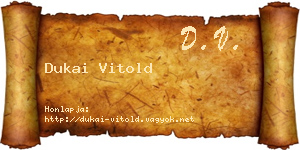 Dukai Vitold névjegykártya